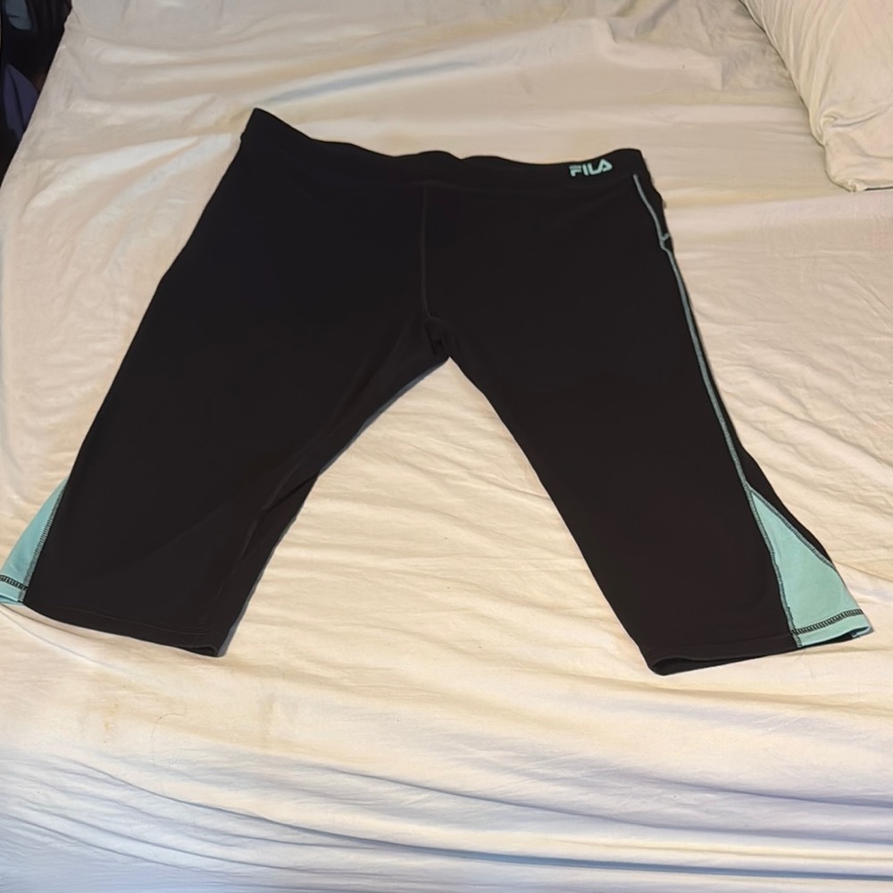 Fila Black and Green Athletic Leggings